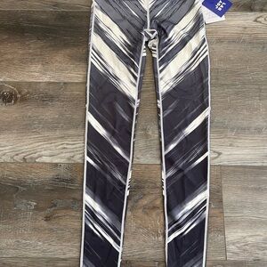 JoyLab Black, Grey & White Striped Leggings NWT size XS